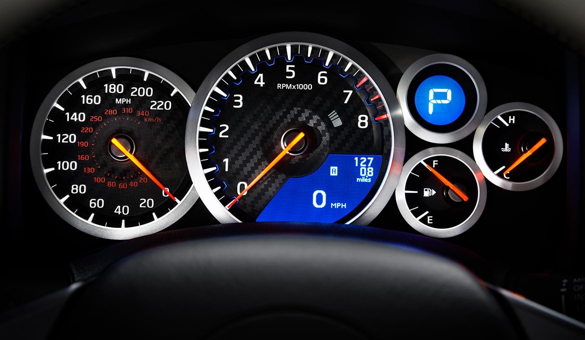 2024 Nissan GT-R mesh-gear design gauges.