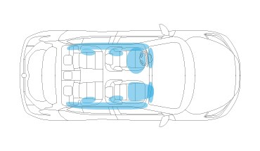 2022 Nissan Kicks illustration showing advanced airbag placement in vehicle