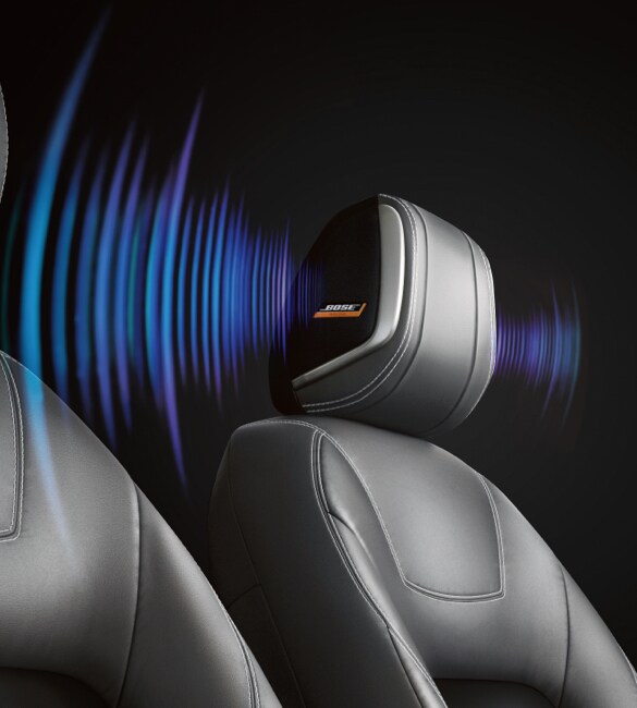 Nissan Kicks showing bose personal plus system in headrest