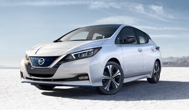 2022 Nissan LEAF parked on dry lakebed
