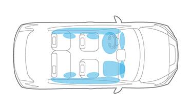 2023 Nissan LEAF illustration of 10 air bag placement in car