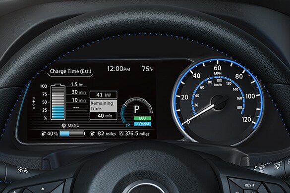 2023 Nissan LEAF customizable digital display gauge cluster