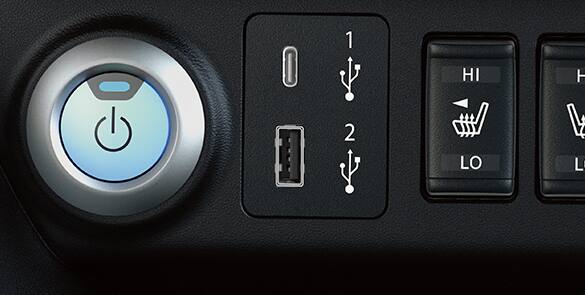 2023 Nissan LEAF three USB ports and one USB-C port
