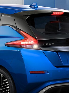 2024 Nissan LEAF in a parking garage showing redesigned exterior