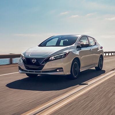 2024 Nissan LEAF driving on the highway