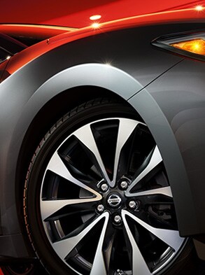 2022 Nissan Maxima showing lightweight aluminum-alloy wheels