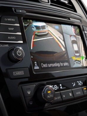 Nissan Maxima Touchscreen Display Illustrating Intelligent Around View Monitor