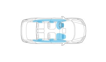 2022 Nissan Murano illustration showing airbag placement