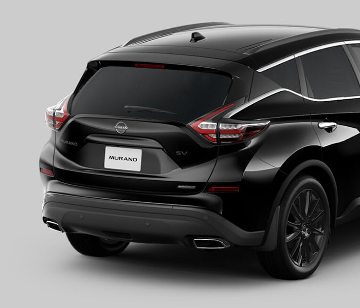 2024 Nissan Murano Midnight Edition rear view, showing impressive black styling