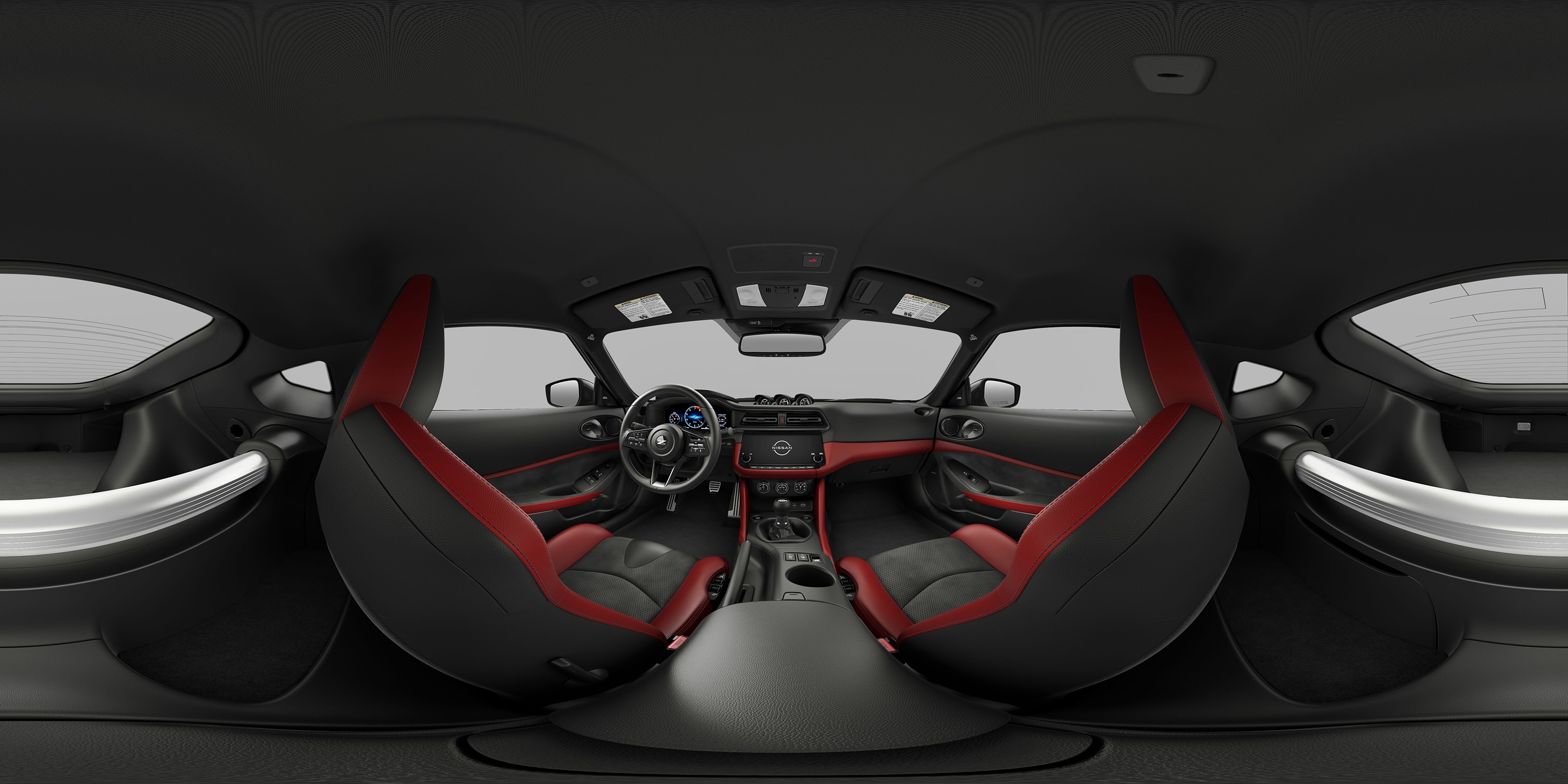 2023 Nissan Z interior 360 shown in Red Leather / Synthetic Suede