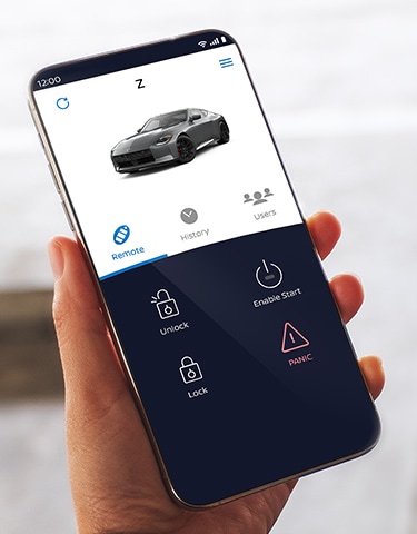 2024 Nissan Z smartphone showing virtual key on the screen