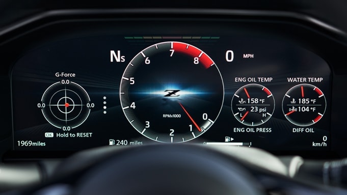 2024 Nissan Z digital dashboard gauges