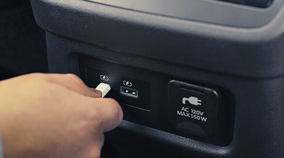 2023 Nissan Pathfinder USB ports and 120-v outlet