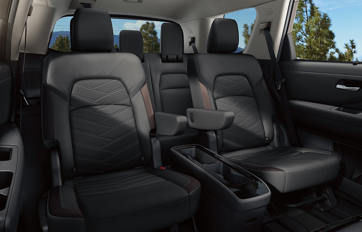 2023 Nissan Pathfinder second-row fold-down captain's chairs