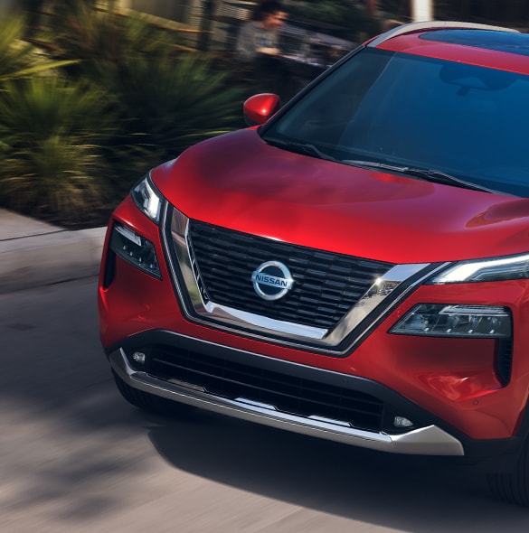 Red Nissan Rogue Front