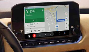 2023 Nissan Rogue showing Google Maps on touch-screen display.