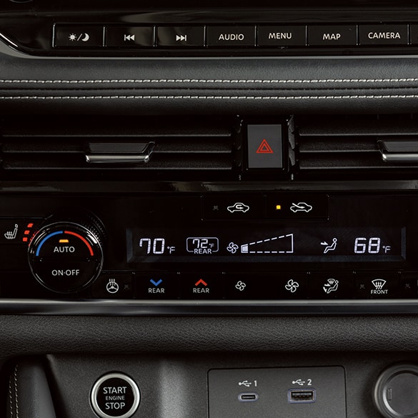 2023 Nissan Rogue heater and air conditioner control