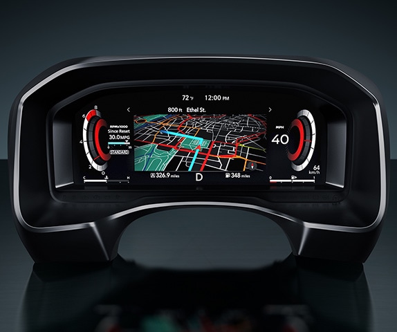 2023 Nissan Rogue vehicle information display with digital dashboard.