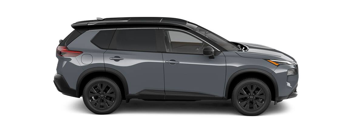 2023 gray Nissan Rogue Midnight Edition.