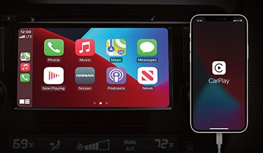 2022 Nissan Rogue Sport touch screen showing Apple Carplay display