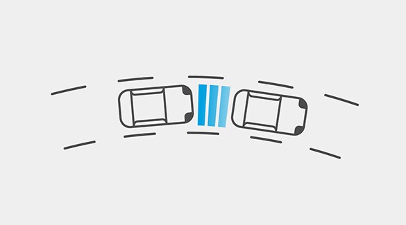 2022 Nissan Rogue Sport Illustration Of Propilot Assist Sensors Detecting Distance Between Two Cars