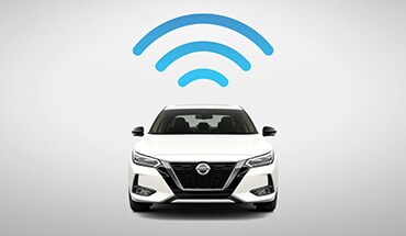2022 Nissan Sentra car with wifi symbol above it, to illustrate Nissanconnect with Wi-Fi.