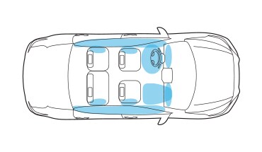 2022 Nissan Sentra illustration of air bag placement.