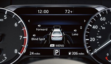 2022 Nissan Sentra drive assist display screen showing driving aids.