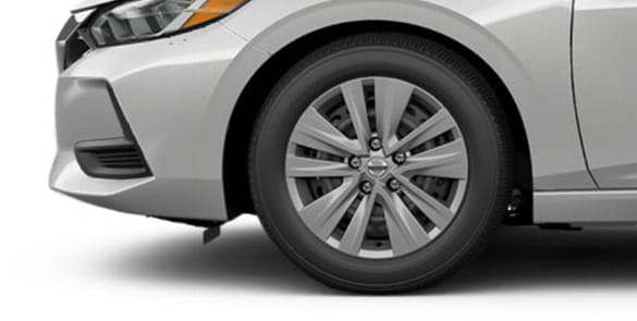 2022 Nissan Sentra 16-inch wheels with full wheel covers.