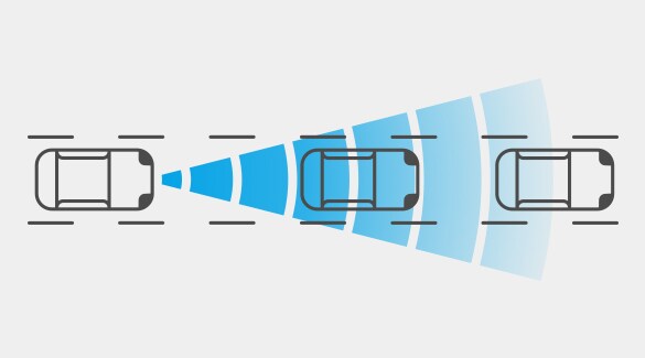 2023 Nissan Sentra illustration showing Intelligent Forward Collision Warning technology.