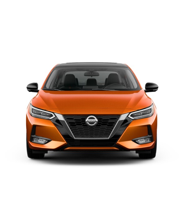 Nissan Sentra 2023 two-tone monarch orange metallic front view
