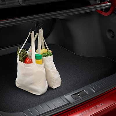 2024 Nissan Sentra trunk shopping bag hooks.