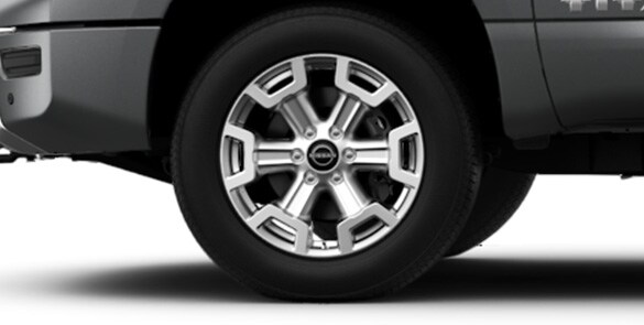 2023 Nissan TITAN XD 20-inch silver painted aluminum-alloy wheels.