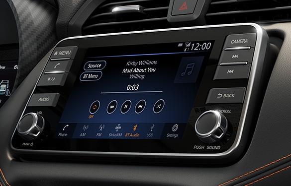 2022 Nissan Versa touch-screen showing 7-inch touch screen.