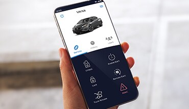 2023 Nissan Versa showing mobile device displaying virtual key screen.