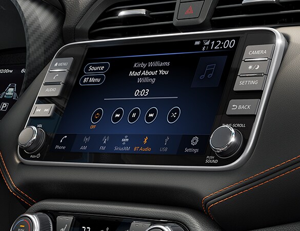 2023 Nissan Versa showing 7-inch touch-screen.
