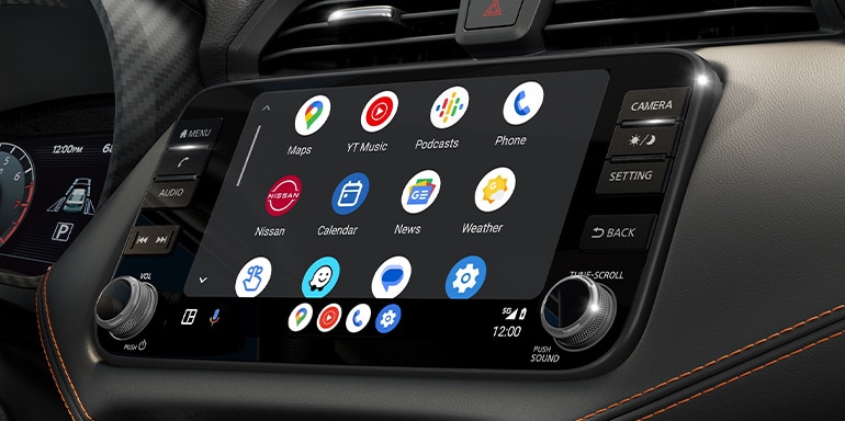 2024 Nissan Versa center screen showing Android Auto™ screen