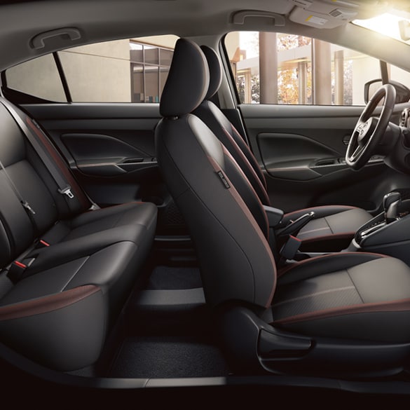 2024 Nissan Versa interior view showing front and rear seating