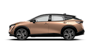 2023 Nissan ARIYA® Platinum+ e-4ORCE AWD in Two-tone Sunrise Copper Pearl / Black Diamond Metallic